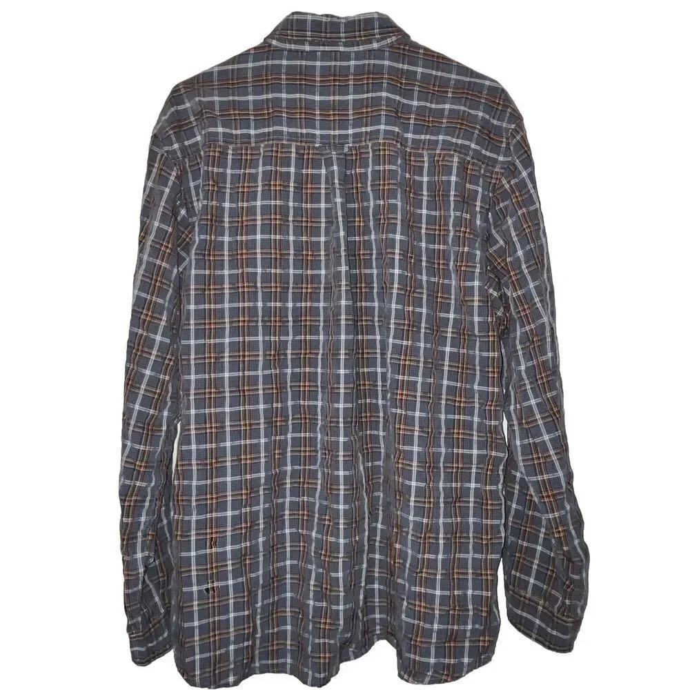 North Face Button Up Shirt Mens Sz XL Plaid Long Sleeve Modal Blend Outdoor Work